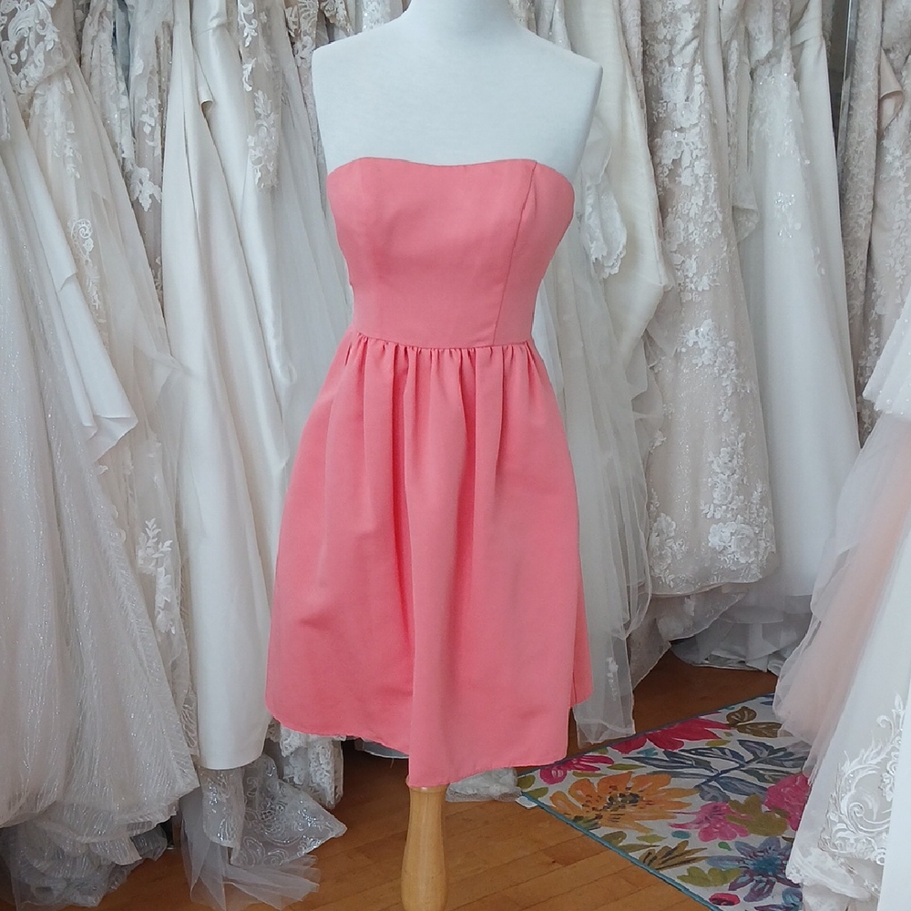 Davids Bridal coral dress